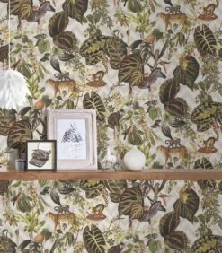 A.S. Creation AS Creation MICHALSKY - Papier Peint Jungle - Animaux Aux Feuilles Tropicales - Beige Multicolore - 1005 X 53 Cm -Décoration d'intérieur 1050x1200