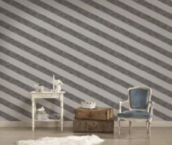 A.S. Creation AS Creation MICHALSKY - Papier Peint à Rayures Marbrées - Natuursteen - Gris Blanc Argenté - 1005 X 53 Cm -Décoration d'intérieur 1200x1014 1