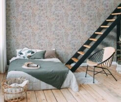 A.S. Creation AS Creation Metropolitan Stories 3 - PAPIER PEINT FLORAL VINTAGE - Gris Orange Jaune - 1005 X 53 Cm -Décoration d'intérieur 1200x1016