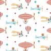 A.S. Creation PAPIER PEINT ANIMAUX EN AVION ET ZEPPELIN - Bont Rouge Blauw Beige Wit - Papier Peint Chambre D'enfant - AS Creation Little Love