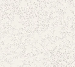 A.S. Creation AS Creation Trendwall 2 - FILIGRAPHE BRANCHES ET FEUILLES PAPIER PEINT - Fleurs Rurales - Blanc - 1005 X 53 Cm