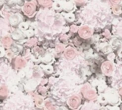 A.S. Creation AS Creation Trendwall 2 - PAPIER PEINT FLORAL ROMANTIQUE - Roses Et Hortensias - Rose Gris Blanc Lilas - 1005 X 53 Cm