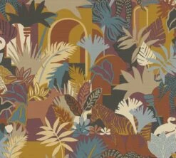 A.S. Creation AS Création Antigua - PAPIER PEINT ANIMAL JUNGLESTYLE - Orange Rouge Bleu Vert Beige - 1005 X 53 Cm