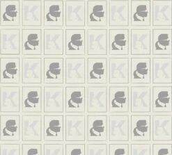 A.S. Creation AS Creation Karl Lagerfeld - Papier Peint Portrait - Design "Kameo" Dessin - Blanc Gris Argent Métallisé - 1005 X 53 Cm