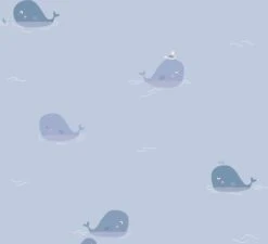 A.S. Creation ORCADS WITH GULL WALLPAPER - Blauw Grijs Wit - Papier Peint Chambre D'enfant - AS Creation Little Love