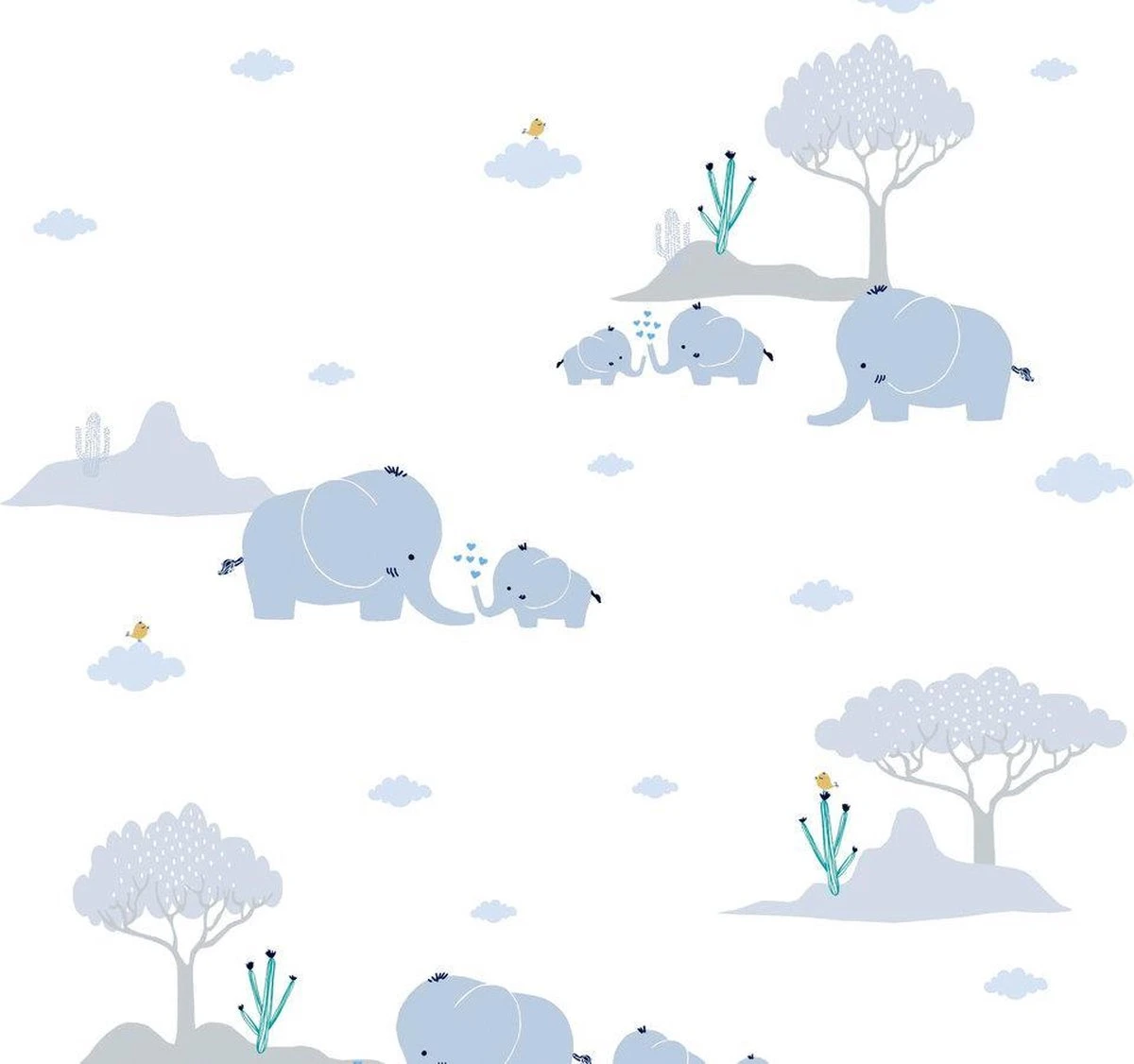 A.S. Creation ELEPHANT WALLPAPER - Blauw Grijs Wit Vert Jaune - Papier Peint Chambre D'enfant - AS Creation Little Love 1 A.S. Creation ELEPHANT WALLPAPER - Blauw Grijs Wit Vert Jaune - Papier Peint Chambre D'enfant - AS Creation Little Love