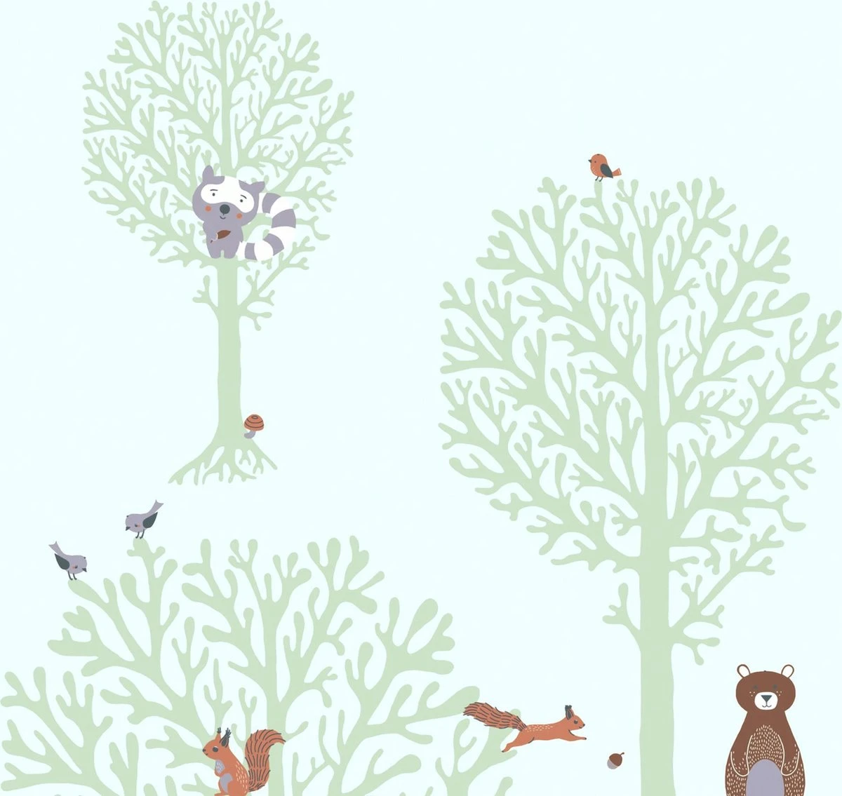 A.S. Creation PAPIER PEINT ANIMAUX DANS LA FORET - Vert Marron Grijs Wit - Papier Peint Chambre D'enfant - AS Creation Little Love 3 A.S. Creation PAPIER PEINT ANIMAUX DANS LA FORET - Vert Marron Grijs Wit - Papier Peint Chambre D'enfant - AS Creation Little Love – Image 3