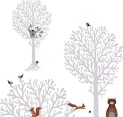 A.S. Creation PAPIER PEINT ANIMAUX DANS LA FORET - Marron Grijs Wit Oranje - Papier Peint Chambre D'enfant - AS Creation Little Love -Décoration d'intérieur 1200x1135