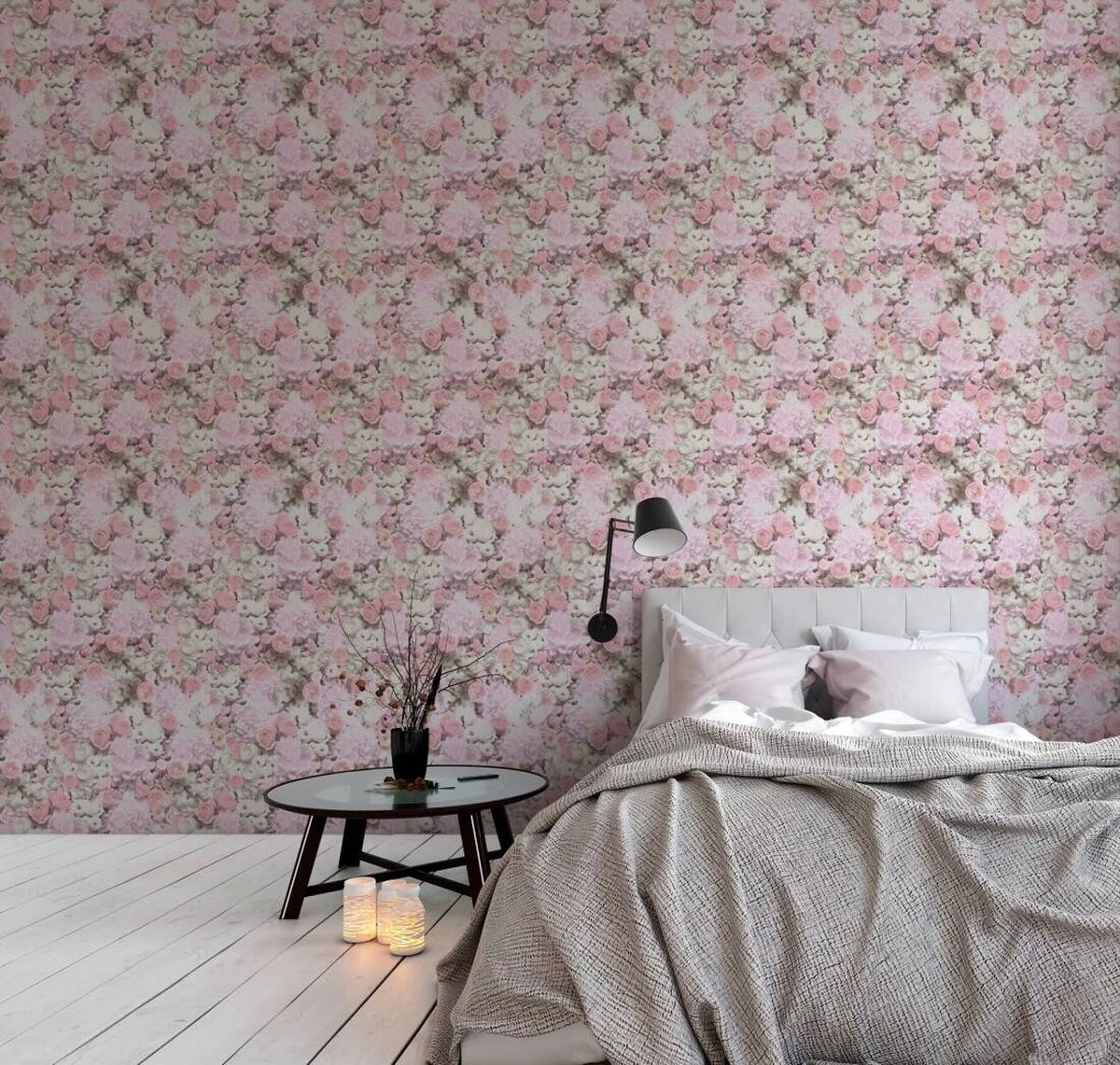 A.S. Creation AS Creation Trendwall 2 - PAPIER PEINT FLORAL ROMANTIQUE - Roses Et Hortensias - Blanc Rose - 1005 X 53 Cm 4 A.S. Creation AS Creation Trendwall 2 - PAPIER PEINT FLORAL ROMANTIQUE - Roses Et Hortensias - Blanc Rose - 1005 X 53 Cm – Image 4