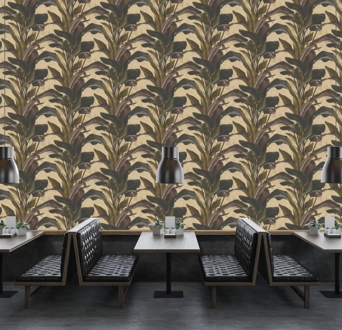 A.S. Creation PAPIER PEINT DE FEUILLES DE PLANTES CUILLÈRE - Brun Zwart Brillant - AS Creation Metropolitan Stories 2 4 A.S. Creation PAPIER PEINT DE FEUILLES DE PLANTES CUILLÈRE - Brun Zwart Brillant - AS Creation Metropolitan Stories 2 – Image 4