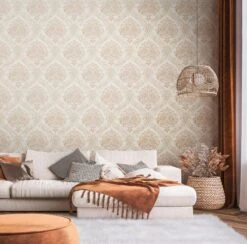 A.S. Creation AS Creation Metropolitan Stories 3 - PAPIER PEINT ORNEMENTS BAROQUES - Or Blanc Crème - 1005 X 53 Cm -Décoration d'intérieur 1200x1184