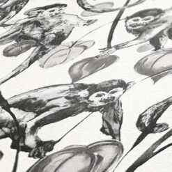 A.S. Creation AS Creation MICHALSKY - Papier Peint Jungle - Singes Araignées Entre Les Feuilles - Gris Blanc Noir - 1005 X 53 Cm -Décoration d'intérieur 1200x1200 118