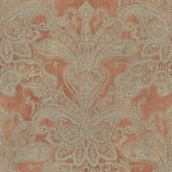 A.S. Creation AS Creation Metropolitan Stories 3 - PAPIER PEINT BAROQUE CLASSIQUE - Orange Turquoise Gris Or - 1005 X 53 Cm