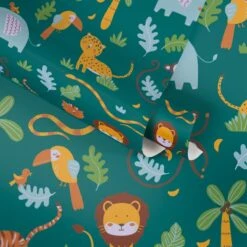 A.S. Creation JUNGLE ANIMAL WALLPAPER - Vert Jaune Blauw Marron Wit - Papier Peint Chambre D'enfant - AS Creation Little Love 5 A.S. Creation JUNGLE ANIMAL WALLPAPER - Vert Jaune Blauw Marron Wit - Papier Peint Chambre D'enfant - AS Creation Little Love -Décoration d'intérieur 1200x1200 152