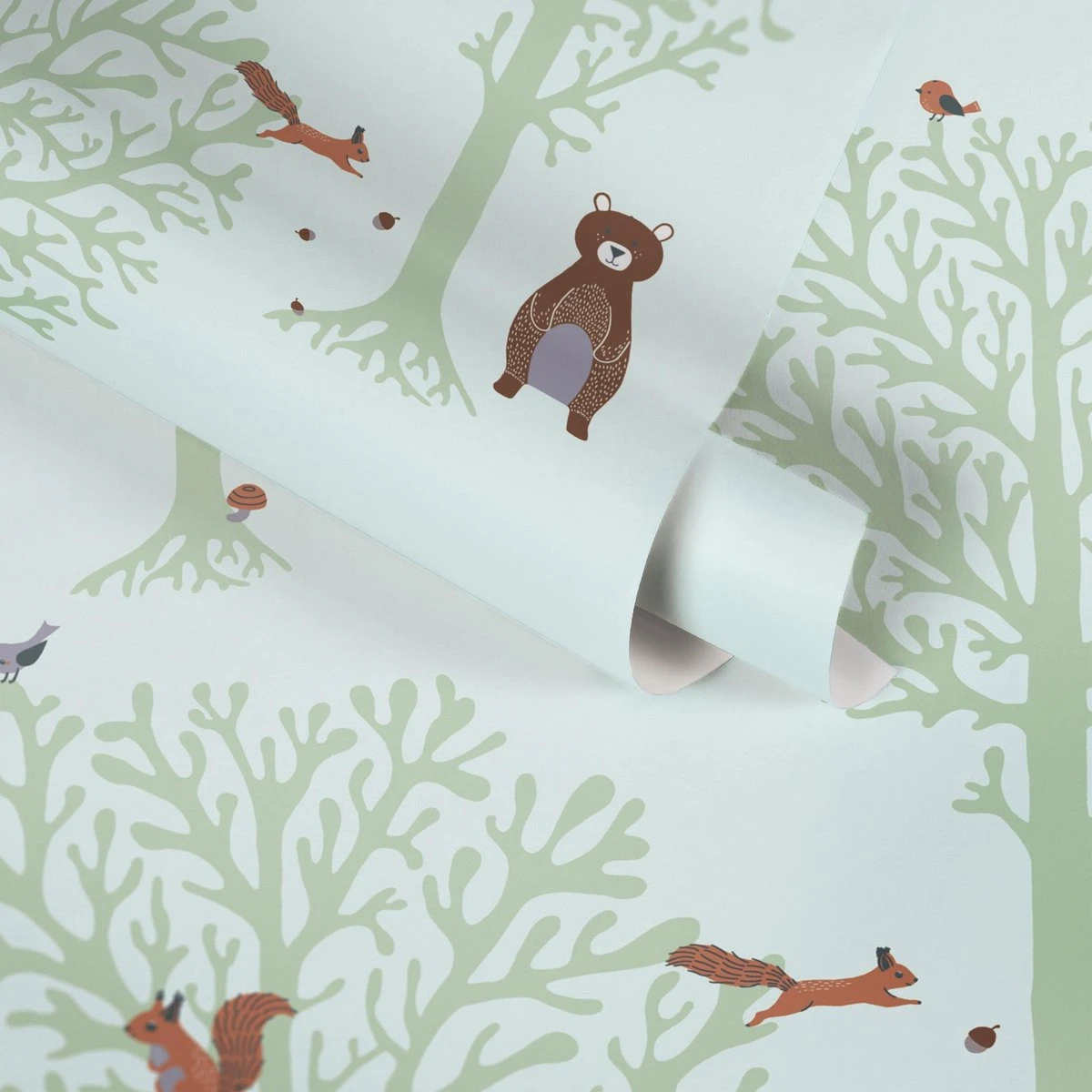 A.S. Creation PAPIER PEINT ANIMAUX DANS LA FORET - Vert Marron Grijs Wit - Papier Peint Chambre D'enfant - AS Creation Little Love 2 A.S. Creation PAPIER PEINT ANIMAUX DANS LA FORET - Vert Marron Grijs Wit - Papier Peint Chambre D'enfant - AS Creation Little Love – Image 2