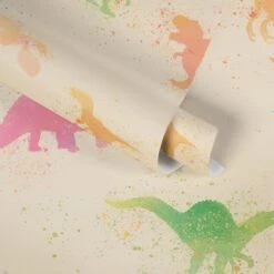 A.S. Creation PAPIER PEINT DINOSAURE - Bont Beige Rose Blauw Vert - Papier Peint Chambre D'enfant - AS Creation Little Love -Décoration d'intérieur 1200x1200 16