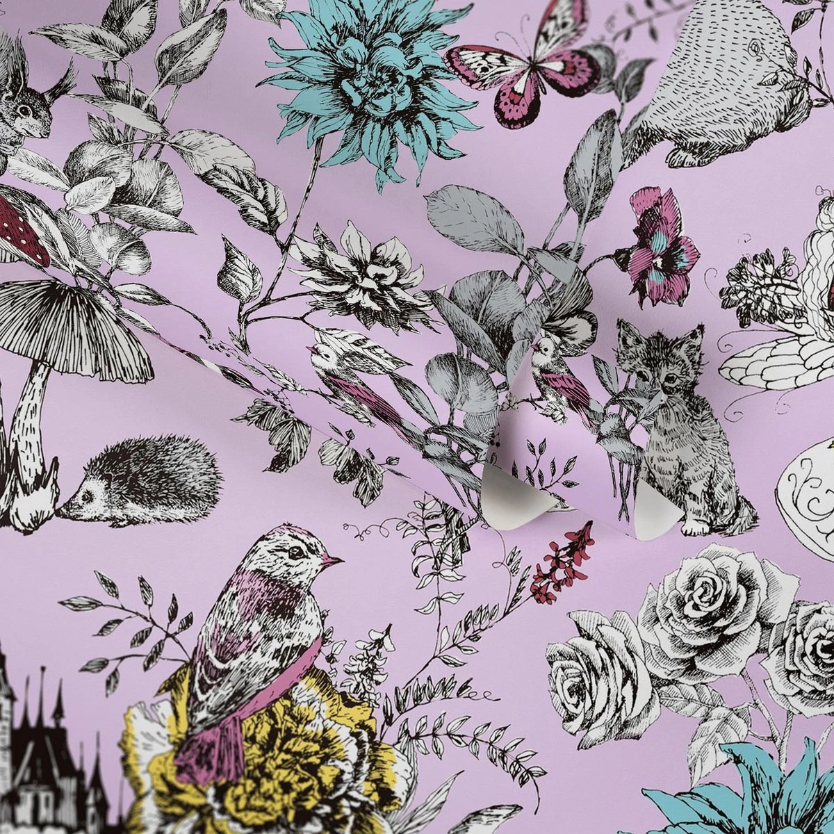 A.S. Creation PAPIER PEINT ANIMAUX, ELIES, LICORNE ET FLORAL - Rose Zwart Wit Jaune Blauw - Papier Peint Pépinière - Motif Floral - Motif Animal - AS Creation Little Love 3 A.S. Creation PAPIER PEINT ANIMAUX, ELIES, LICORNE ET FLORAL - Rose Zwart Wit Jaune Blauw - Papier Peint Pépinière - Motif Floral - Motif Animal - AS Creation Little Love – Image 3