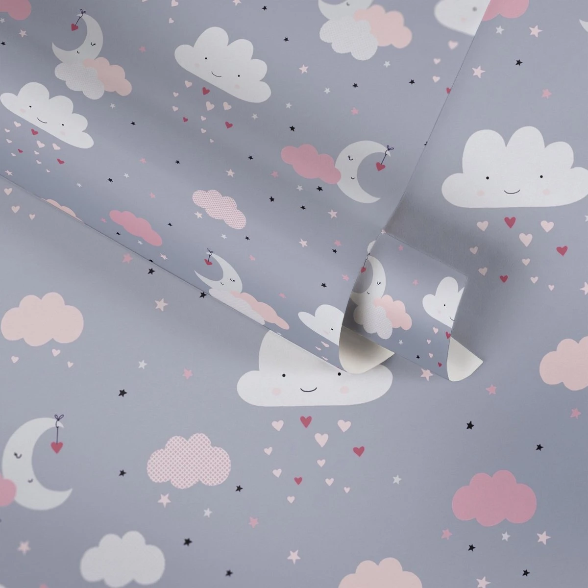 A.S. Creation Sweet Dreams PAPIER PEINT NUAGES, LUNE ET ETOILES - Grijs Rose Beige Wit Zwart - Papier Peint Chambre D'enfant - AS Creation Little Love 3 A.S. Creation Sweet Dreams PAPIER PEINT NUAGES, LUNE ET ETOILES - Grijs Rose Beige Wit Zwart - Papier Peint Chambre D'enfant - AS Creation Little Love – Image 3