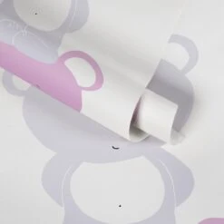 A.S. Creation PAPIER PEINT ACROBATIC BEAR - Rose Grijs Wit - Papier Peint Chambre D'enfant - AS Creation Little Love -Décoration d'intérieur 1200x1200 201