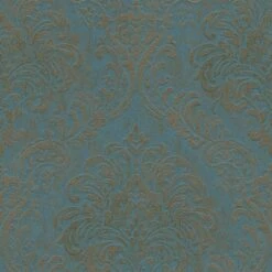 A.S. Creation AS Creation Metropolitan Stories 3 - PAPIER PEINT ORNEMENTS BAROQUES - Pétrole Doré - 1005 X 53 Cm