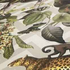 A.S. Creation AS Creation MICHALSKY - Papier Peint Jungle - Animaux Aux Feuilles Tropicales - Beige Multicolore - 1005 X 53 Cm -Décoration d'intérieur 1200x1200 84