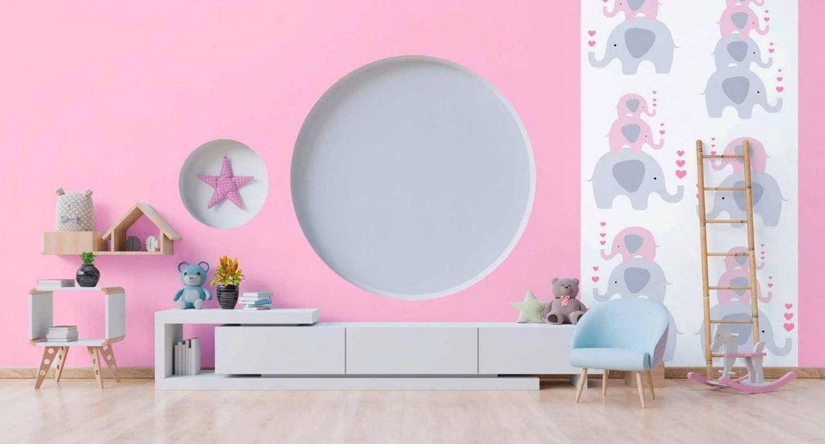 A.S. Creation PAPIER PEINT ACROBATIQUE ELEPHANT - Rose Grijs Wit - Papier Peint Chambre D'enfant - AS Creation Little Love 2 A.S. Creation PAPIER PEINT ACROBATIQUE ELEPHANT - Rose Grijs Wit - Papier Peint Chambre D'enfant - AS Creation Little Love – Image 2