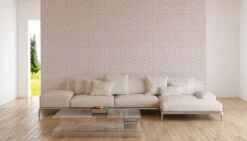 A.S. Creation AS Creation Maison Charme - PAPIER PEINT FLEURS EN RAYURES - Taupe Blanc Rouge - 1005 X 53 Cm -Décoration d'intérieur 1200x687