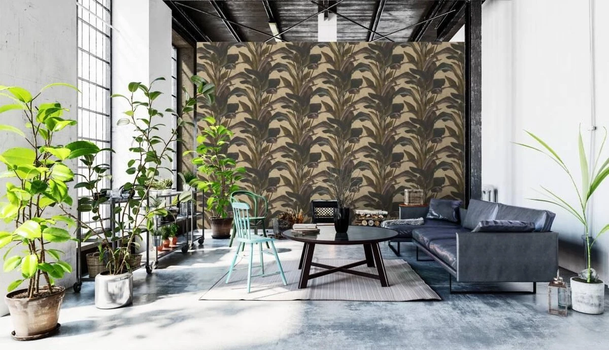 A.S. Creation PAPIER PEINT DE FEUILLES DE PLANTES CUILLÈRE - Brun Zwart Brillant - AS Creation Metropolitan Stories 2 12 A.S. Creation PAPIER PEINT DE FEUILLES DE PLANTES CUILLÈRE - Brun Zwart Brillant - AS Creation Metropolitan Stories 2 – Image 12