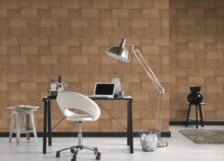 A.S. Creation AS Creation Titanium 3 - Papier Peint Motif Carreaux - Brillance Métallique - Brun Orangé - 1005 X 53 Cm -Décoration d'intérieur 1200x865 4