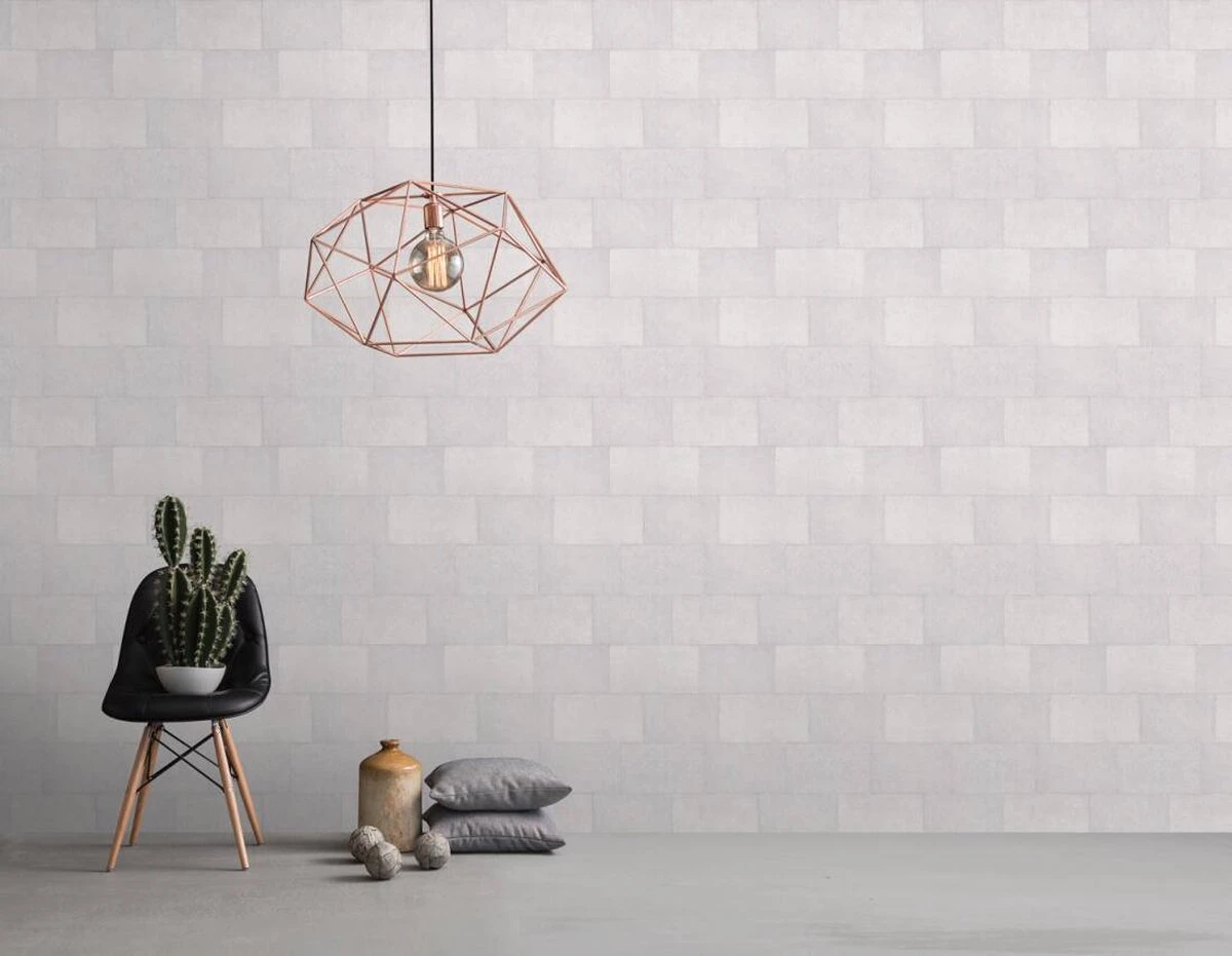 A.S. Creation AS Creation Titanium 3 - Papier Peint Motif Carrelage - Brillance Métallique - Gris Blanc - 1005 X 53 Cm 7 A.S. Creation AS Creation Titanium 3 - Papier Peint Motif Carrelage - Brillance Métallique - Gris Blanc - 1005 X 53 Cm – Image 7