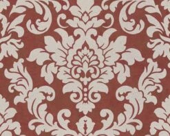 A.S. Creation PAPIER PEINT ORNEMENTS BAROQUES TRADITIONNELS - Beige Rouge Métallisé - AS Creation Trendwall