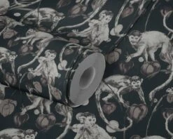 A.S. Creation AS Creation MICHALSKY - Papier Peint Jungle - Singes Araignées Entre Les Feuilles - Gris Noir - 1005 X 53 Cm -Décoration d'intérieur 1200x960 106