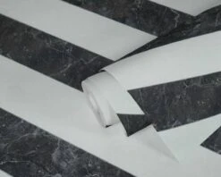 A.S. Creation AS Creation MICHALSKY - Papier Peint à Rayures Marbrées - Natuursteen - Argent Blanc Noir - 1005 X 53 Cm -Décoration d'intérieur 1200x960 111