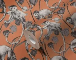 A.S. Creation AS Creation MICHALSKY - Papier Peint Jungle - Singes Araignées Entre Les Feuilles - Orange Gris Noir - 1005 X 53 Cm -Décoration d'intérieur 1200x960 54