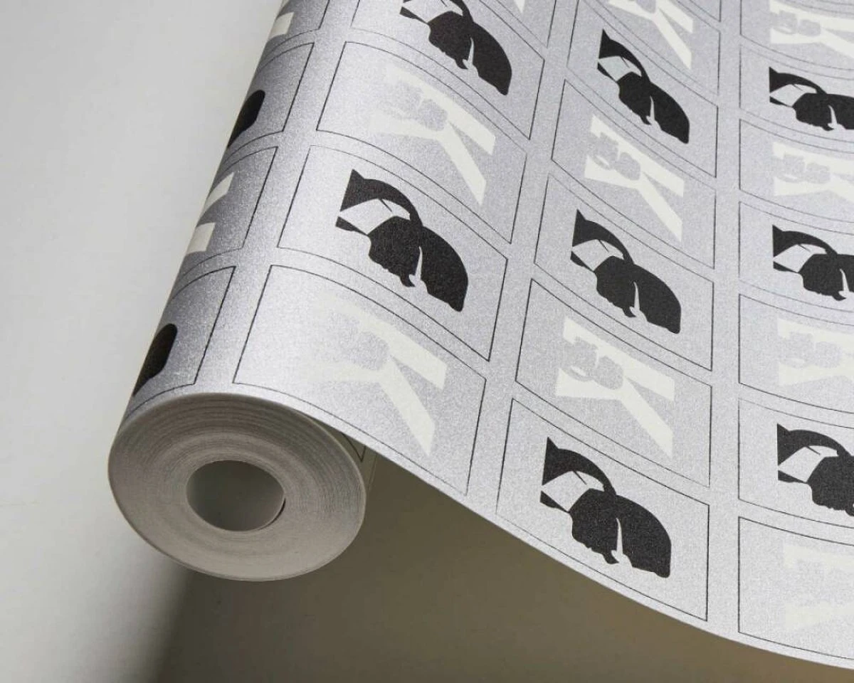 A.S. Creation AS Creation Karl Lagerfeld - Papier Peint Portrait - Design "Kameo" Dessin - Argent Noir Blanc Métallisé - 1005 X 53 Cm 2 A.S. Creation AS Creation Karl Lagerfeld - Papier Peint Portrait - Design "Kameo" Dessin - Argent Noir Blanc Métallisé - 1005 X 53 Cm – Image 2