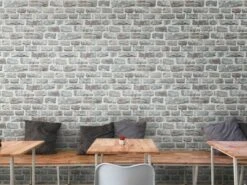 A.S. Creation Elements | 361403 | Papier Peint Intissé Pierre Brique | 0.53 M X 10.05 M | Gris -Décoration d'intérieur 361403 2