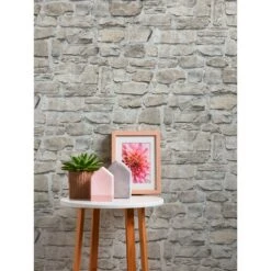 A.S. Creation Elements | 363702 | Papier Peint Intissé Pierre Brique | 0.53 M X 10.05 M | Gris -Décoration d'intérieur 363702 4