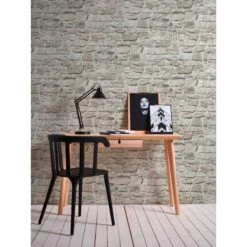 A.S. Creation Elements | 363702 | Papier Peint Intissé Pierre Brique | 0.53 M X 10.05 M | Gris -Décoration d'intérieur 363702 5