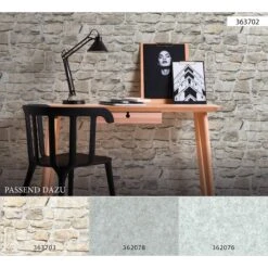 A.S. Creation Elements | 363702 | Papier Peint Intissé Pierre Brique | 0.53 M X 10.05 M | Gris -Décoration d'intérieur 363702 8