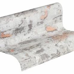 A.S. Creation Elements | 369292 | Papier Peint Intissé Pierre Brique | 0.53 M X 10.05 M | Gris