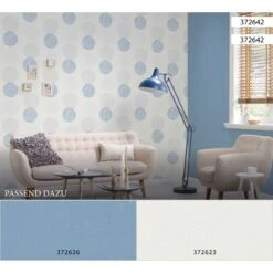 A.S. Creation Blooming | 372626 | Papier Peint Intissé Uni | 0.53 M X 10.05 M | Bleu -Décoration d'intérieur 372626 3