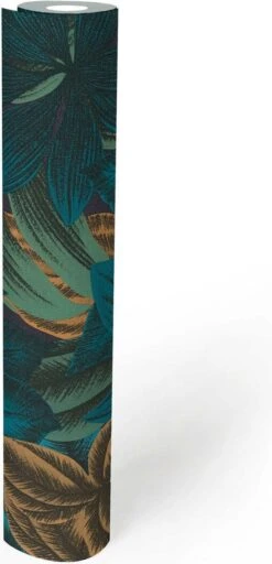 A.S. Creation AS Creation Metropolitan Stories 3 - PAPIER PEINT FEUILLES EXOTIQUES - Turquoise Orange Vert Violet - 1005 X 53 Cm -Décoration d'intérieur 579x1200 6