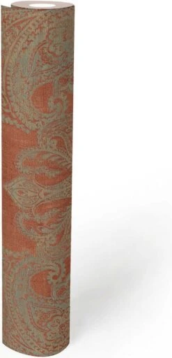 A.S. Creation AS Creation Metropolitan Stories 3 - PAPIER PEINT BAROQUE CLASSIQUE - Orange Turquoise Gris Or - 1005 X 53 Cm -Décoration d'intérieur 579x1200 8