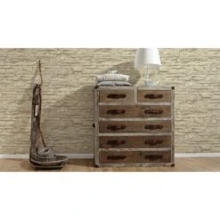 A.S. Creation Elements | 707130 | Papier Peint Intissé Pierre Brique | 0.53 M X 10.05 M | Beige -Décoration d'intérieur 707130 4