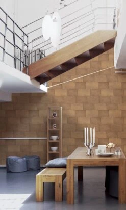 A.S. Creation AS Creation Titanium 3 - Papier Peint Motif Carreaux - Brillance Métallique - Brun Orangé - 1005 X 53 Cm -Décoration d'intérieur 720x1200 4