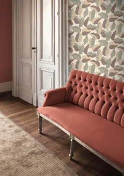 A.S. Creation AS Création Antigua - PAPIER PEINT FEUILLES DE PALMIER - Orange Rouge Beige Vert - 1005 X 53 Cm -Décoration d'intérieur 849x1200