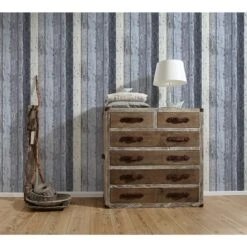 A.S. Creation Elements | 855060 | Papier Peint Bois Intissé | 0.53 M X 10.05 M | Bleu -Décoration d'intérieur 855060 5