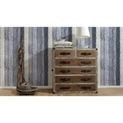 A.S. Creation Elements | 855060 | Papier Peint Bois Intissé | 0.53 M X 10.05 M | Bleu -Décoration d'intérieur 855060 7