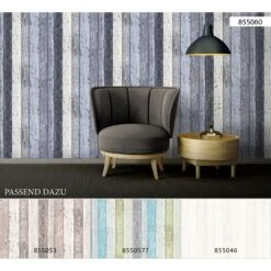 A.S. Creation Elements | 855060 | Papier Peint Bois Intissé | 0.53 M X 10.05 M | Bleu -Décoration d'intérieur 855060 8