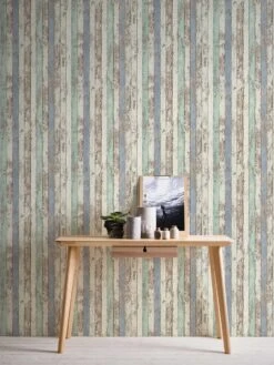 A.S. Creation AS Création Elements - PAPIER PEINT ALTÉRÉ RÉCUPÉRATION - Blanc Marron Bleu Menthe - 1005 X 53 Cm -Décoration d'intérieur 900x1200 2